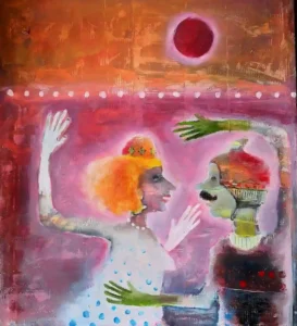 «Шаманская свадьба» Масло+акрил на холсте, 90х110 см, 2019 г.