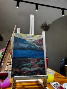 Gleznošanas Meistarklase Vecrīgā ar Latvijas vīna, un uzkodu degustāciju